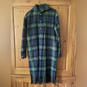 EUC Ralph Lauren Flannel Dress in Flannel with Fringed Hem